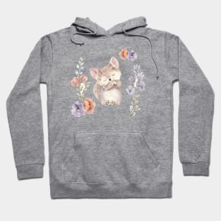 Kitten and flowers Hoodie